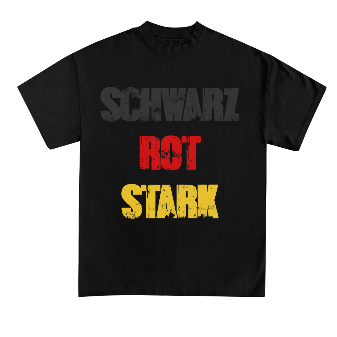 Schwarz Rot Stark T-Shirt