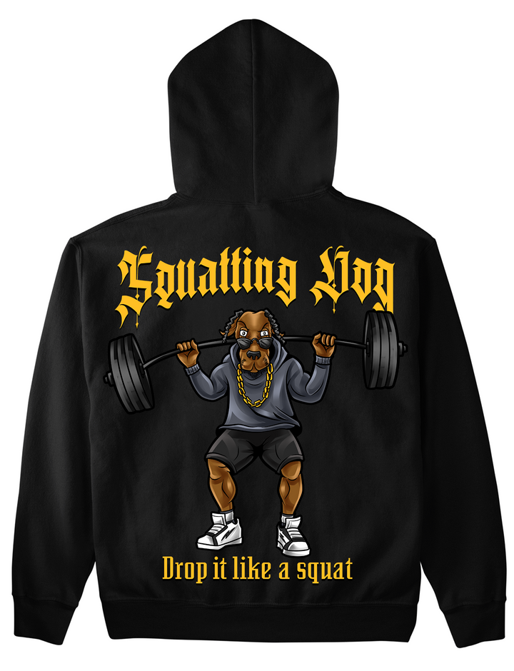 Squatting dog (Backprint) Hoodie