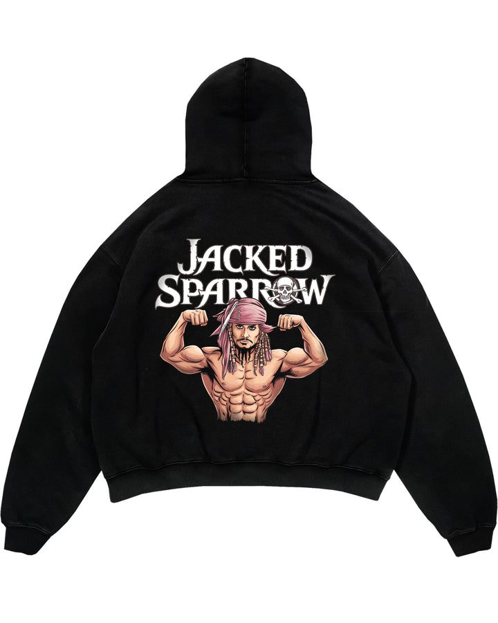 Jacked sparrow oversized hoodie (opdruk op de achterkant).